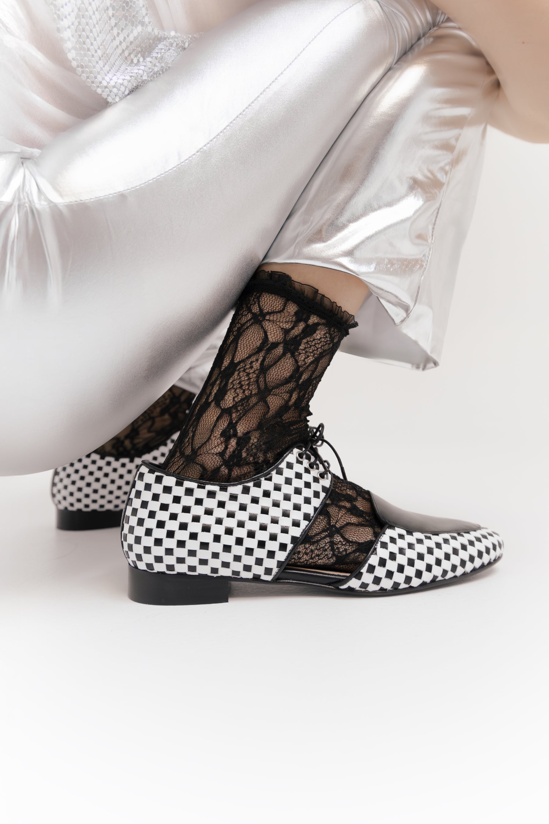 Latif Trenzado Blanco Negro