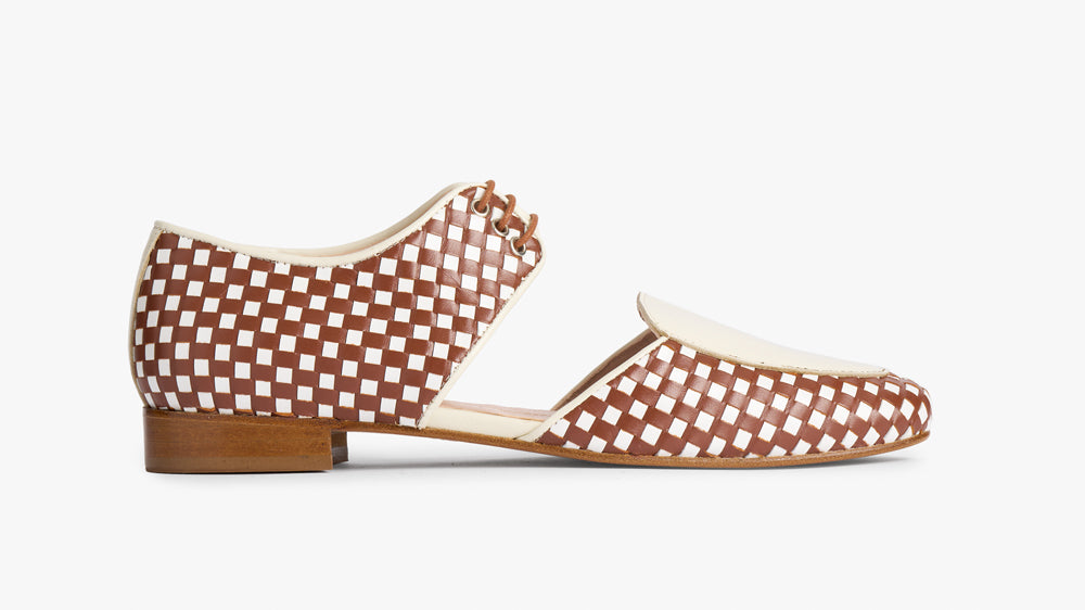 Latif Trenzado Cuero Blanco