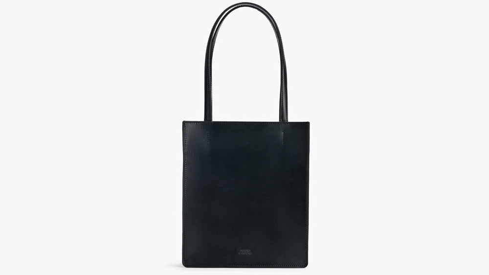 Magazine Tote Vaqueta Negro